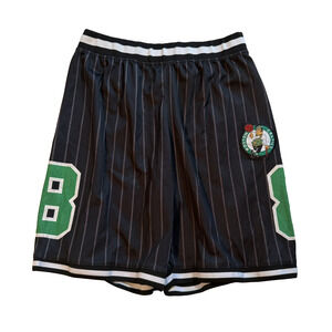 Boston Celtics Basketball Jersey Shorts Size Medium Striped Patches No. 8 NBA